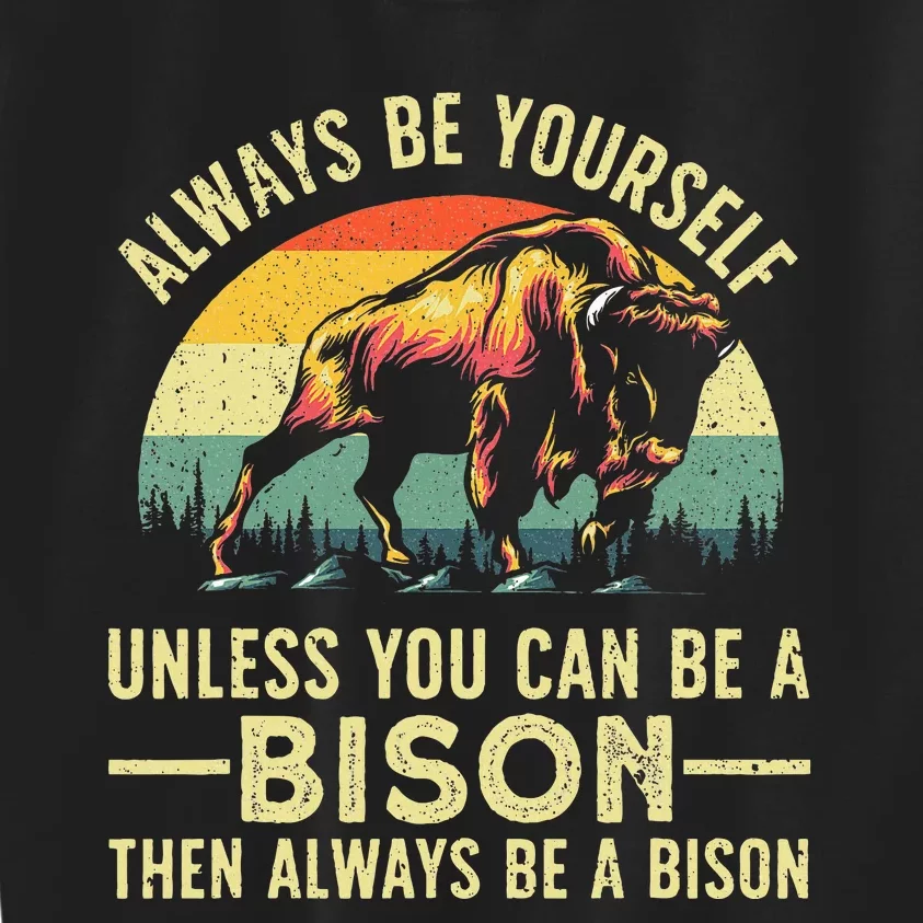 Best Bison Design For Women Buffalo Bison Lovers Kids Sweatshirt