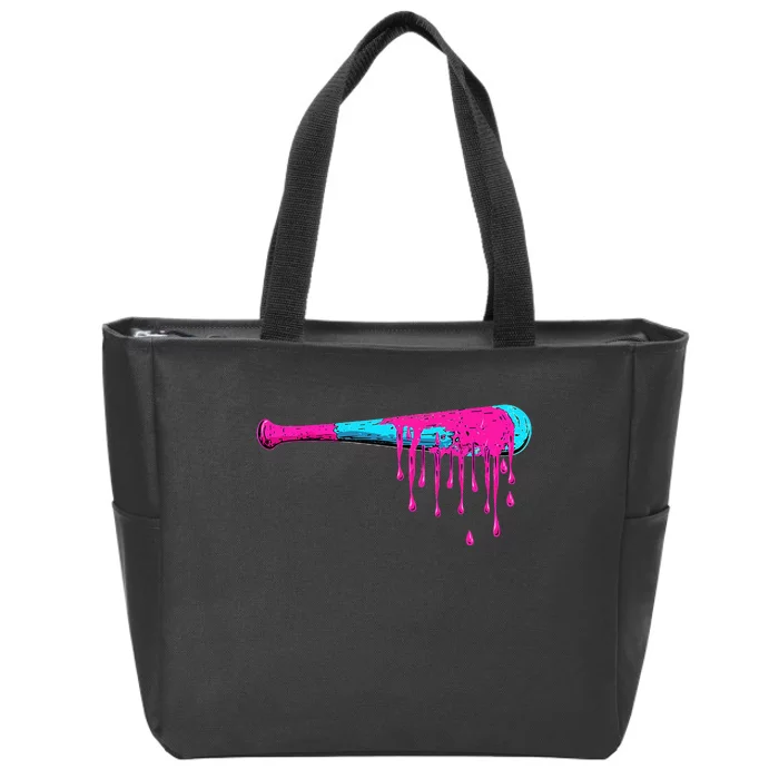 Baseball Bat Drip Zip Tote Bag