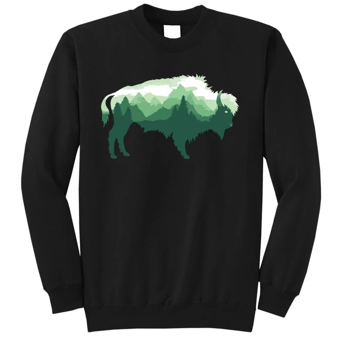 Bison Buffalo Double Exposure Surreal Wildlife Native Animal Tall Sweatshirt