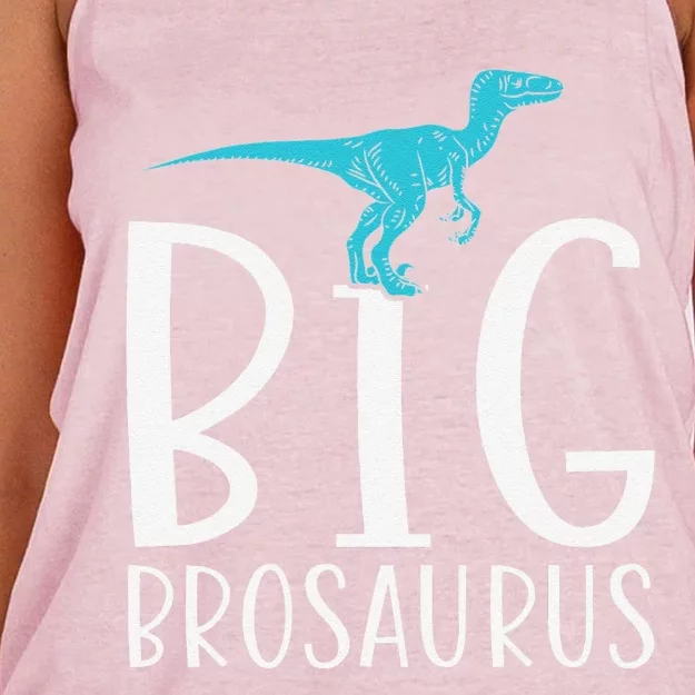 Big Brosaurus Dinosaur Big Brother Women's Knotted Racerback Tank