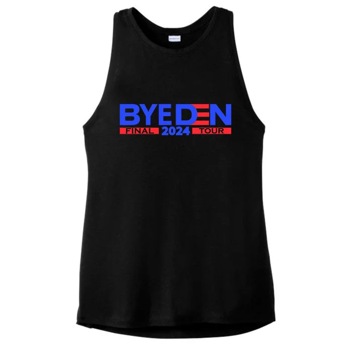 Biden Bye Den Final Tour 2024 Funny Novelty Design Ladies Tri-Blend Wicking Tank