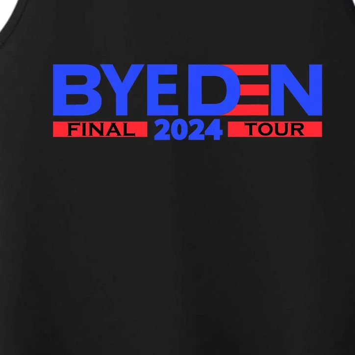 Biden Bye Den Final Tour 2024 Funny Novelty Design Performance Tank