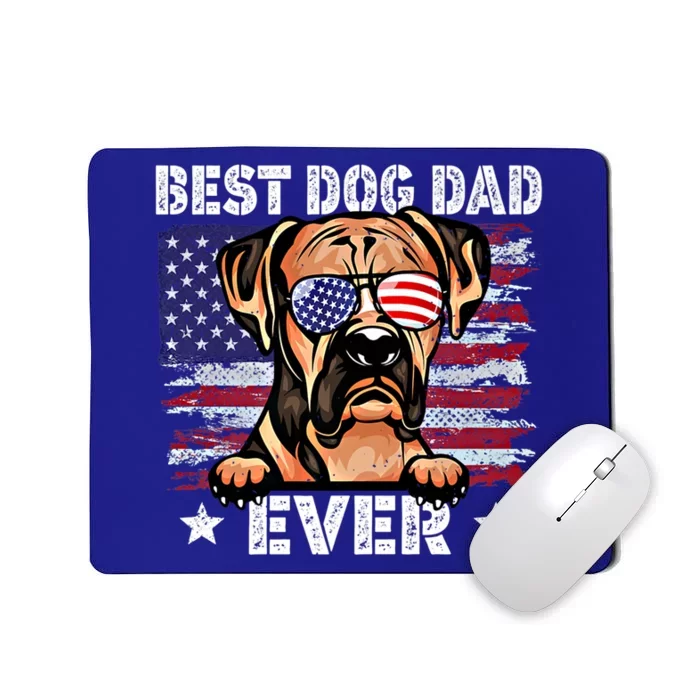 Best Boxer Dad Ever American Flag Fathers Day Gift Mousepad