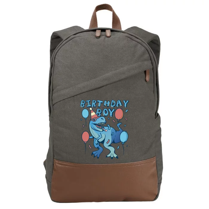 Birthday Boy Dinosaur Celebration Cotton Canvas Backpack