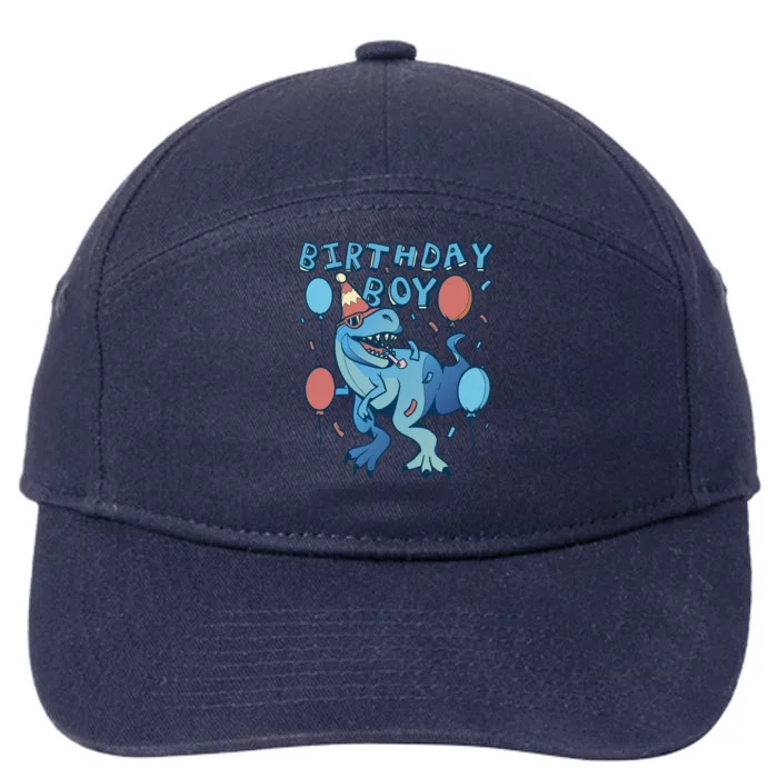 Birthday Boy Dinosaur Celebration 7-Panel Snapback Hat