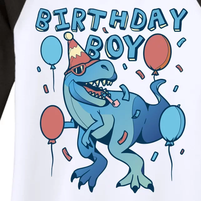 Birthday Boy Dinosaur Celebration Women's Tri-Blend 3/4-Sleeve Raglan Shirt