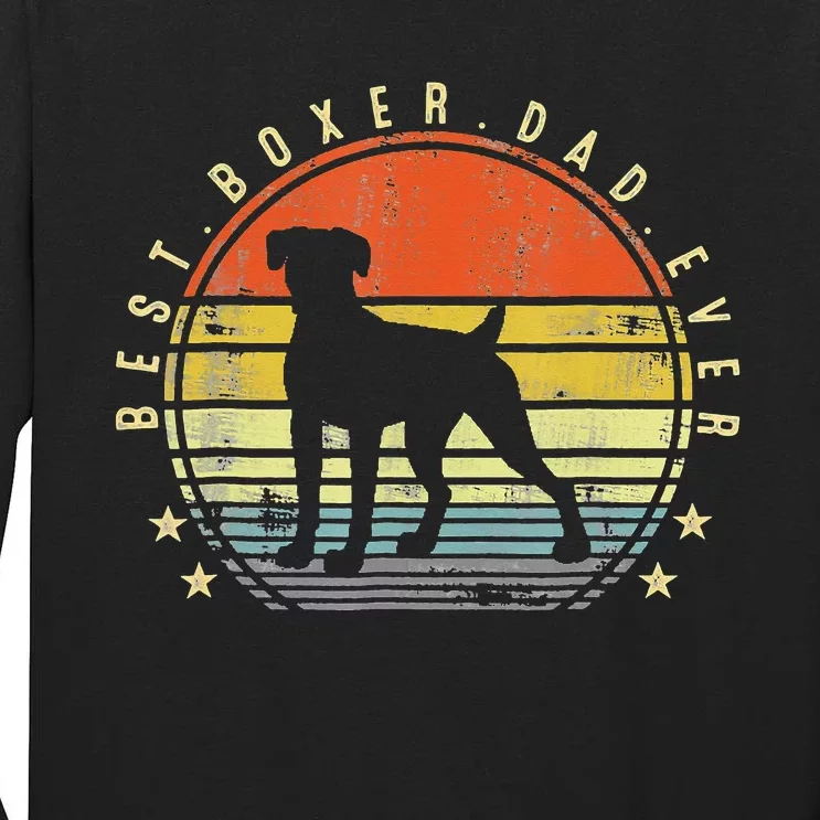 Best Boxer Dad Ever Daddy Dog Lover Funny Fathers Day Tall Long Sleeve T-Shirt