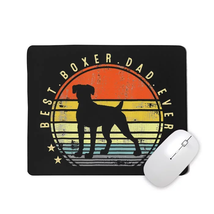 Best Boxer Dad Ever Daddy Dog Lover Funny Fathers Day Mousepad