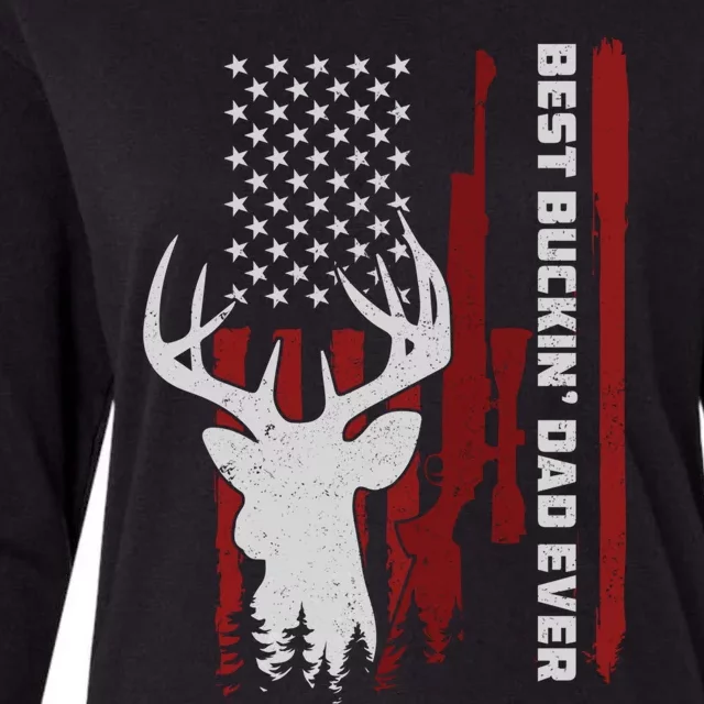 Best Buckin Dad Ever Deer Hunting Gift Womens Cotton Relaxed Long Sleeve T-Shirt