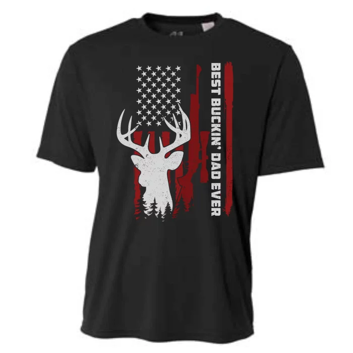 Best Buckin Dad Ever Deer Hunting Gift Cooling Performance Crew T-Shirt