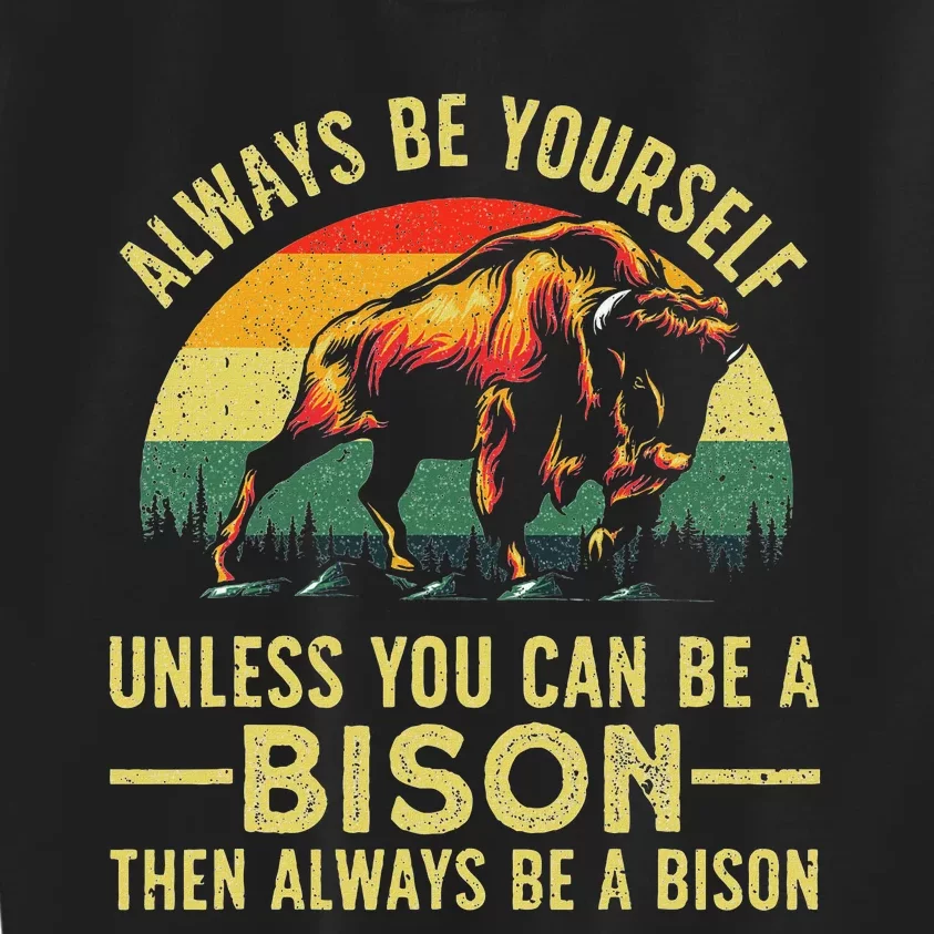 Best Bison Design Buffalo Bison Lovers Kids Sweatshirt