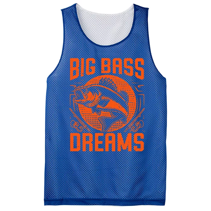 Big Bass Dreams Bass Fishing Great Gift Mesh Reversible Basketball Jersey Tank