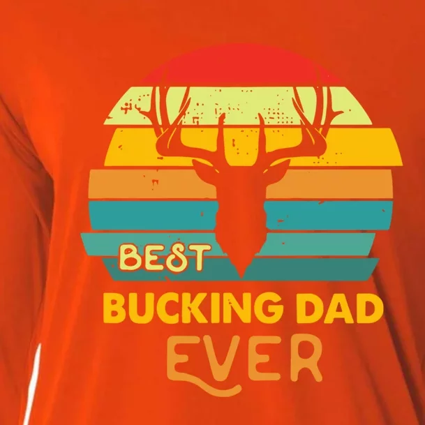 Best Buckin Dad Ever Gift Deer Hunting Bucking Father Gift Cooling Performance Long Sleeve Crew