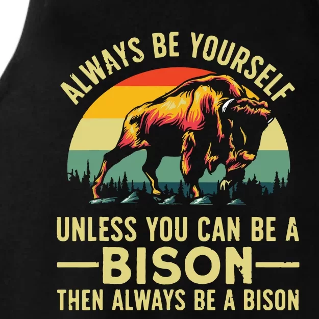 Best Bison Design For Buffalo Bison Lovers Ladies Tri-Blend Wicking Tank