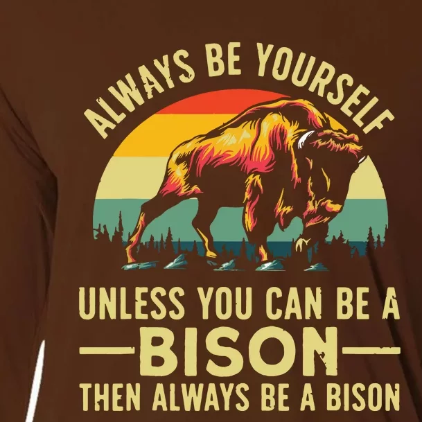 Best Bison Design For Buffalo Bison Lovers Cooling Performance Long Sleeve Crew