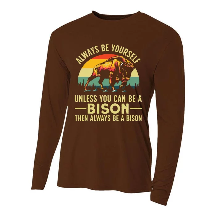 Best Bison Design For Buffalo Bison Lovers Cooling Performance Long Sleeve Crew