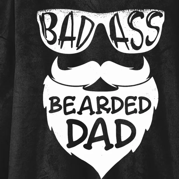 Badass Bearded Dad Shirts Father Papa With Beard Hooded Wearable Blanket