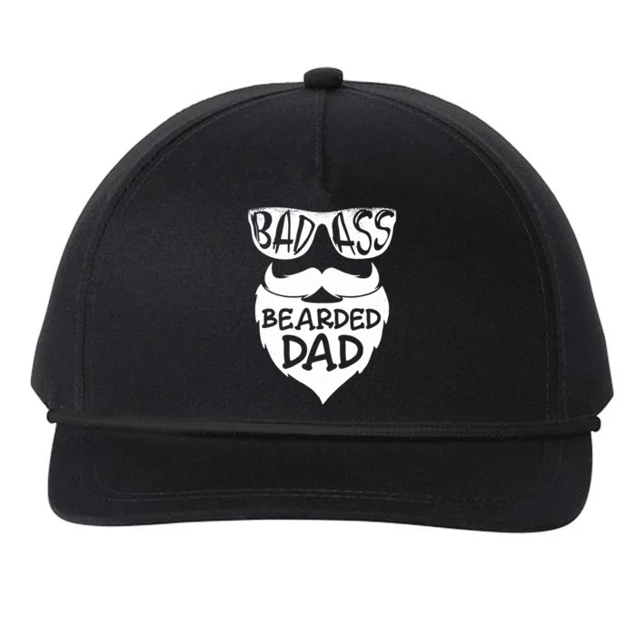 Badass Bearded Dad Shirts Father Papa With Beard Snapback Five-Panel Rope Hat