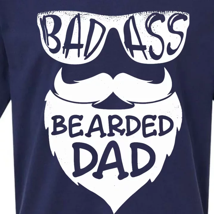 Badass Bearded Dad Shirts Father Papa With Beard Sueded Cloud Jersey T-Shirt