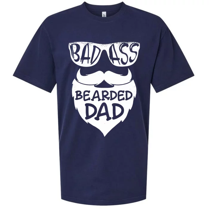 Badass Bearded Dad Shirts Father Papa With Beard Sueded Cloud Jersey T-Shirt