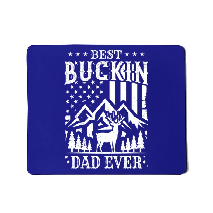 Best Buckin Dad Funny Hunter Father American Flag Gift Mousepad