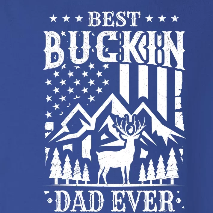 Best Buckin Dad Funny Hunter Father American Flag Gift Toddler Long Sleeve Shirt