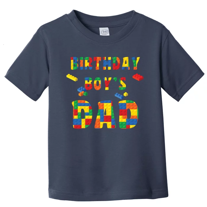 Building Block Dad Of Birthday Boy Toddler T-Shirt