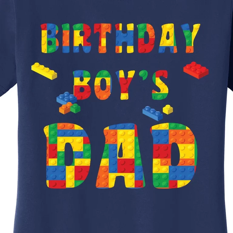 Building Block Dad Of Birthday Boy Women's T-Shirt