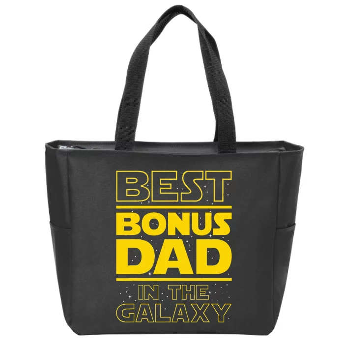 Best Bonus Dad In The Galaxy Stepfather Stepdad Grandpa Zip Tote Bag