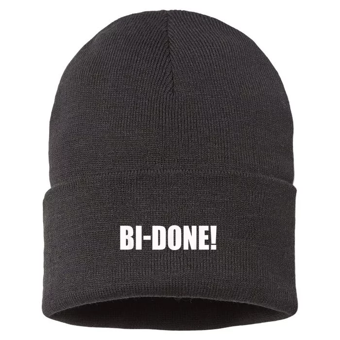 Bidone Biden Done Biden Stops The Presidential Campaign Sustainable Knit Beanie