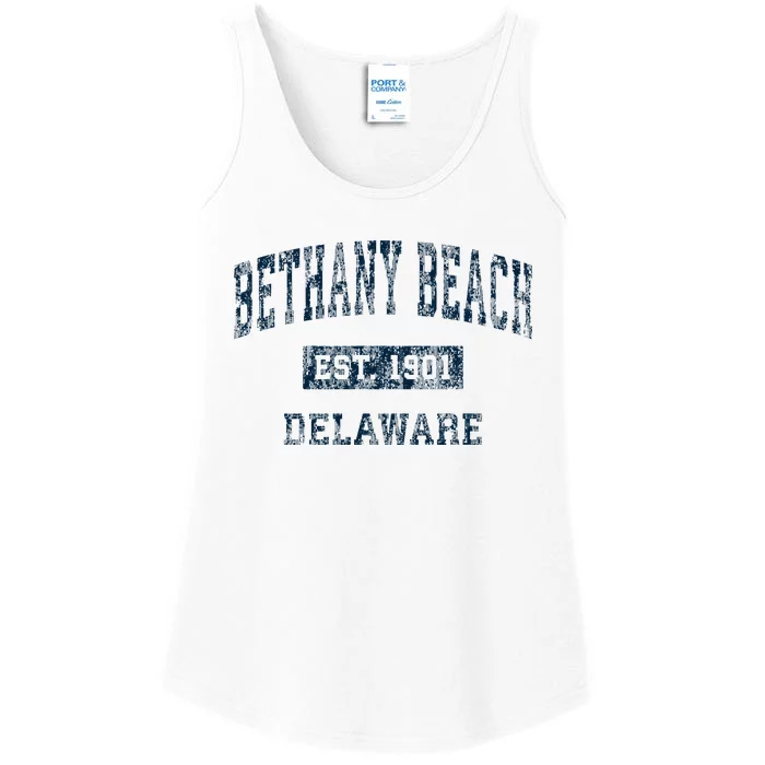 Bethany Beach Delaware De Vintage Sports Ladies Essential Tank