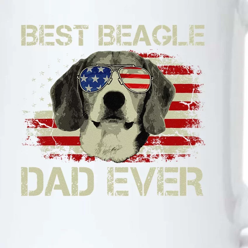 Best Beagle Dad Ever Dog Lover American Flag Gift Black Color Changing Mug