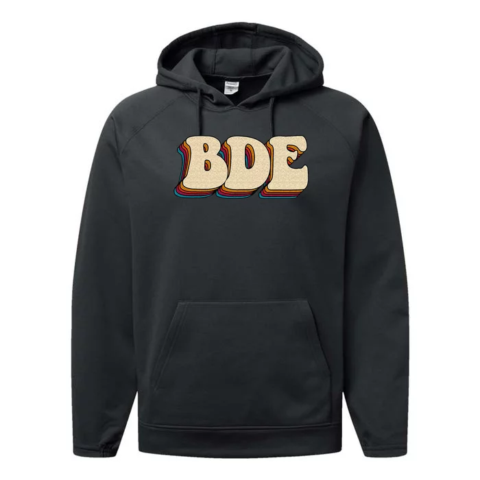 BDE Big Dick Energy Retro Style Performance Fleece Hoodie