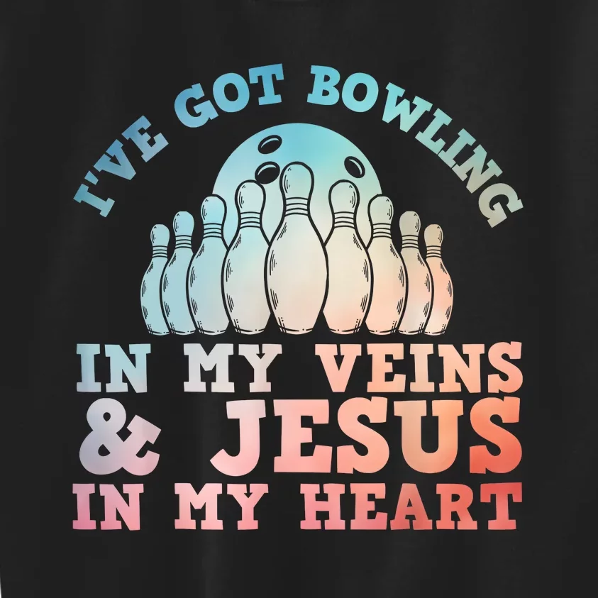 Best Bowling Design Jesus Christian Bowling Kids Sweatshirt