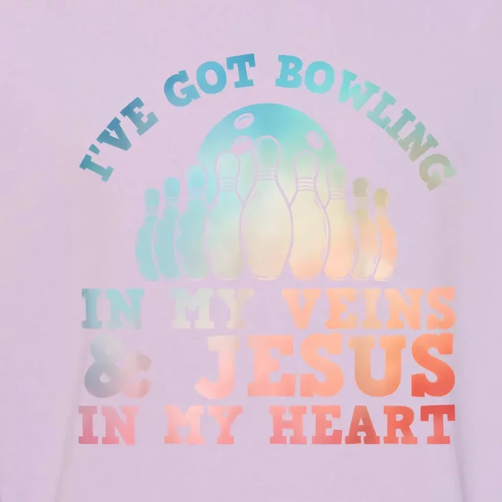 Best Bowling Design Jesus Christian Bowling Garment-Dyed Sweatshirt