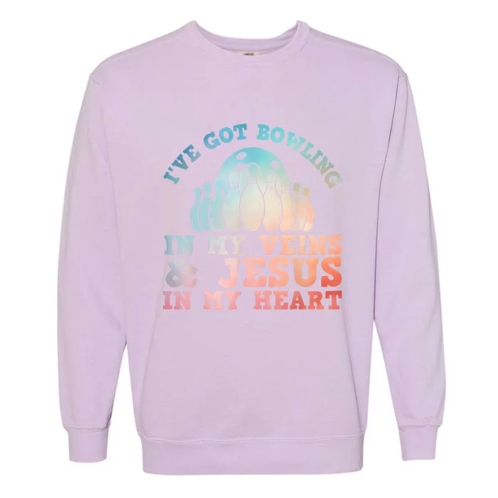 Best Bowling Design Jesus Christian Bowling Garment-Dyed Sweatshirt