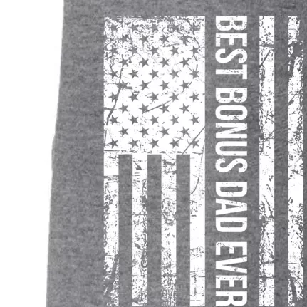 Best Bonus Dad Ever For Stepdad American Flag Dad Gift Doggie 3-End Fleece Hoodie