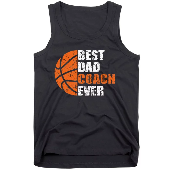 Best Basketball Dad Coach Ever Fathers Day Retro Bball Coach Tank Top