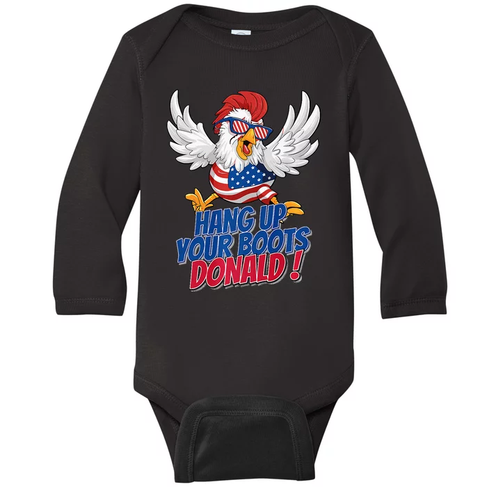 Bye Bye Donald Funny Political Chicken Design Premium Baby Long Sleeve Bodysuit