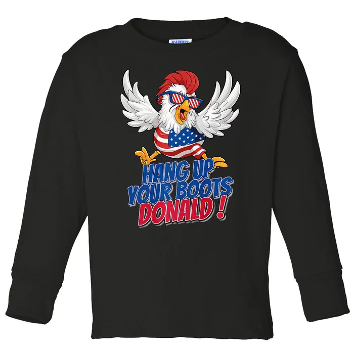 Bye Bye Donald Funny Political Chicken Design Premium Toddler Long Sleeve Shirt