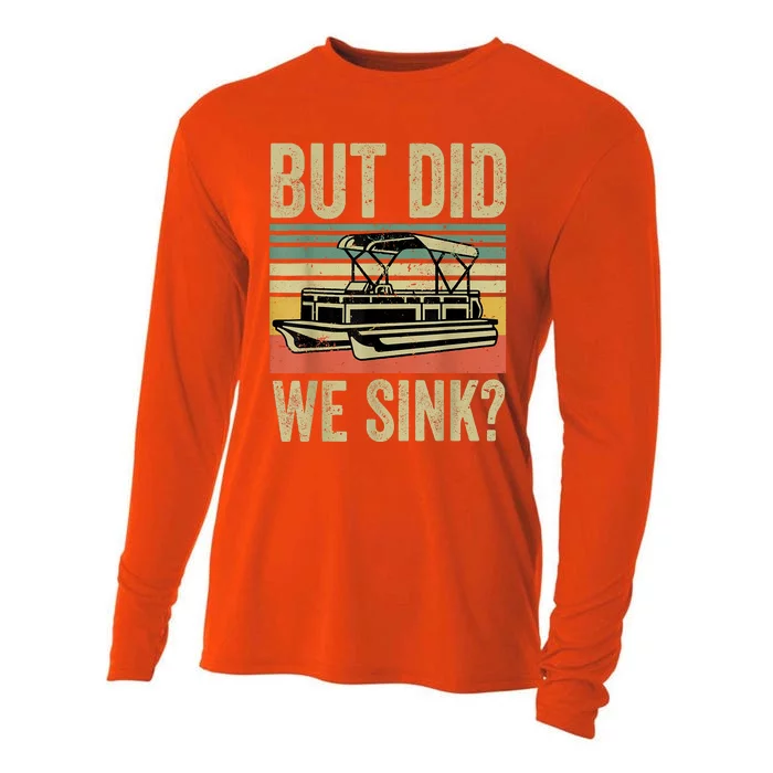 Boating But Did We Sink Funny Pontoon Boat Captain Cooling Performance Long Sleeve Crew