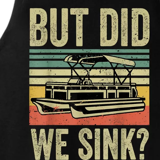 Boating But Did We Sink Funny Pontoon Boat Captain Ladies Tri-Blend Wicking Tank