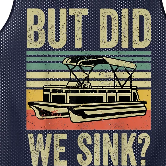 Boating But Did We Sink Funny Pontoon Boat Captain Mesh Reversible Basketball Jersey Tank