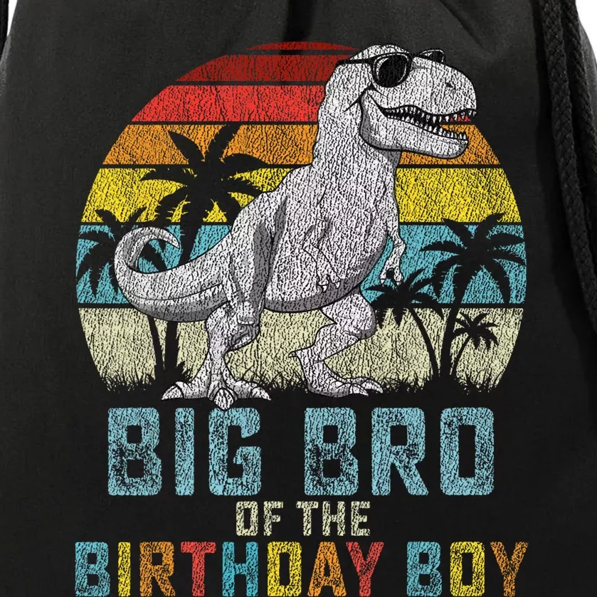 Big Bro Dinosaur Of The Birthday Boy Matching Family Drawstring Bag