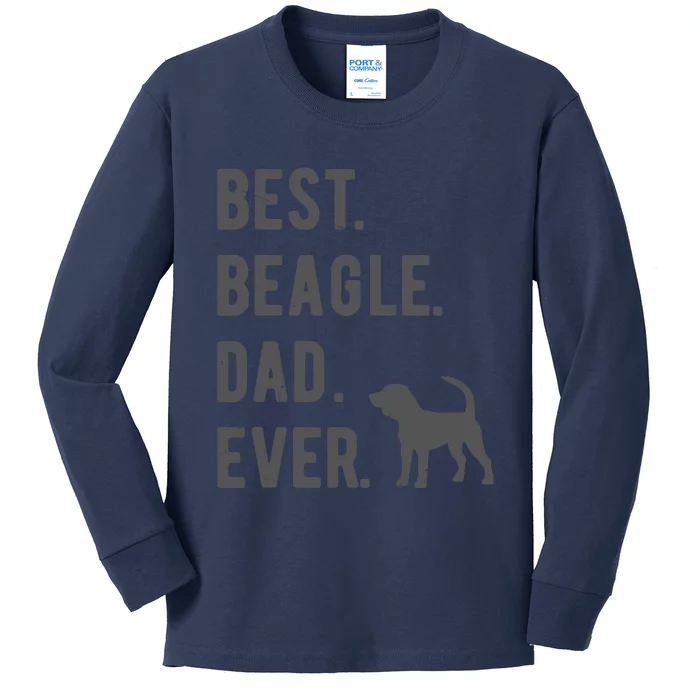 Best Beagle Dad Ever Funny Beagle Dog Lovers Dad Gift Kids Long Sleeve Shirt