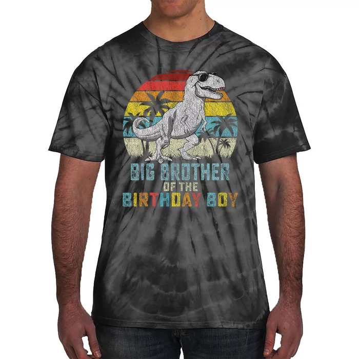 Big Brother Dinosaur Of The Birthday Matching Family Tie-Dye T-Shirt