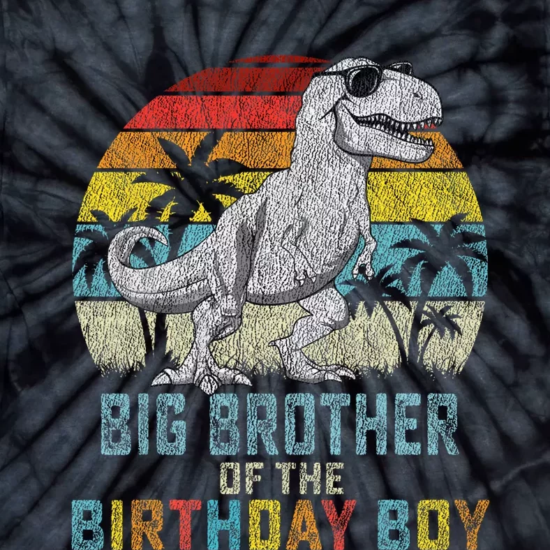 Big Brother Dinosaur Of The Birthday Matching Family Tie-Dye T-Shirt