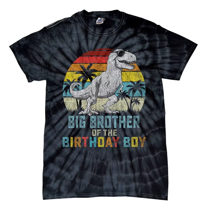 Big Brother Dinosaur Of The Birthday Matching Family Tie-Dye T-Shirt