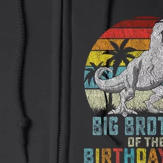 Big Brother Dinosaur Of The Birthday Matching Family Full Zip Hoodie