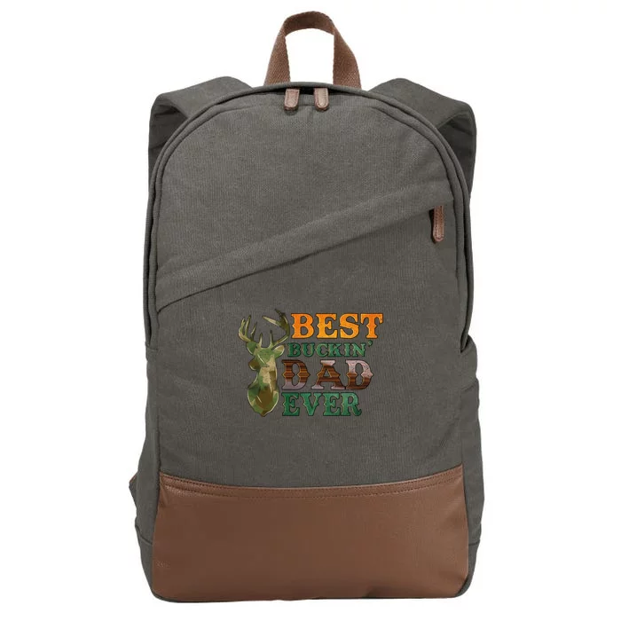 Best Buckin’ Dad Ever Deer Hunting Vintage Cotton Canvas Backpack